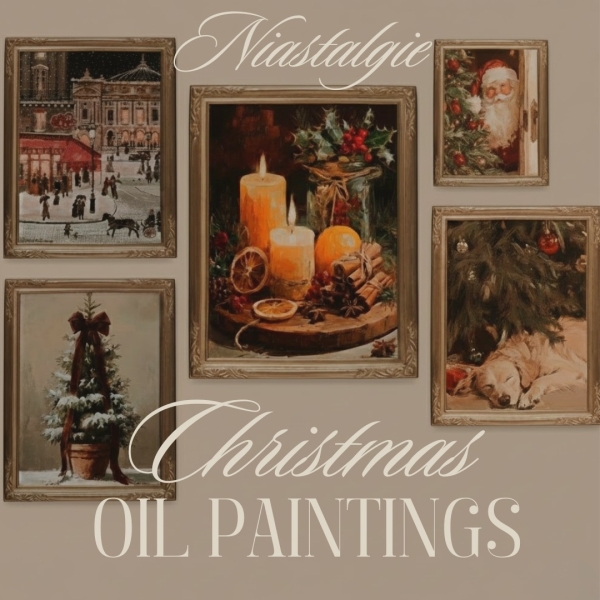 Alpha Niastalgies Holiday Canvas Collection by simsfinds - The Sims 4 Custom Content