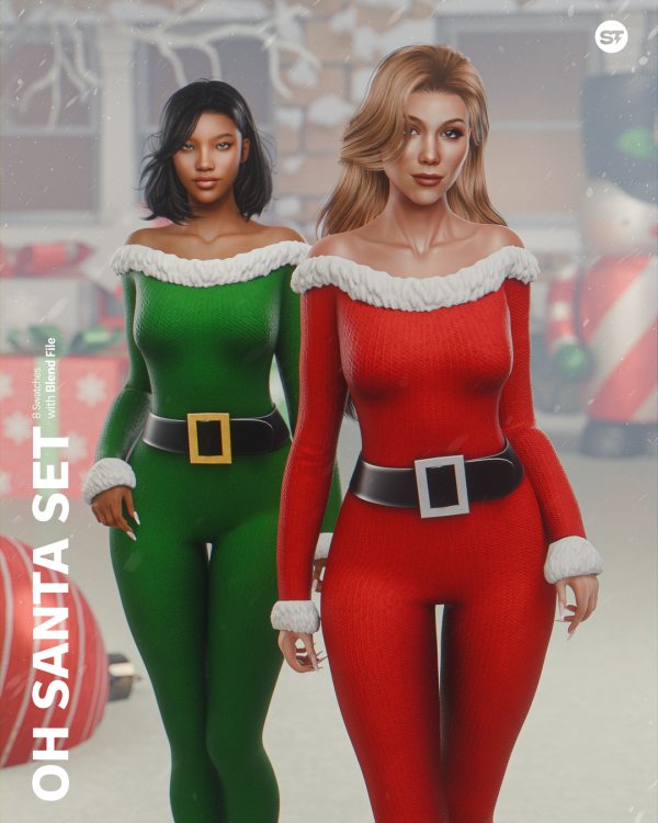 Alpha Oh Santa Set by stranger - The Sims 4 Custom Content