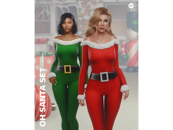 Alpha Oh Santa Set - The Sims 4 Custom Content