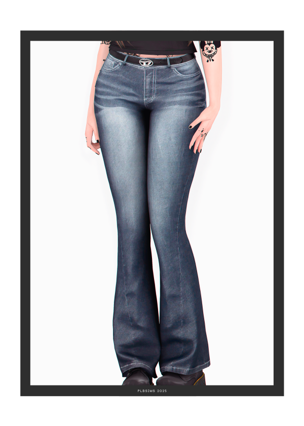 Alpha Jump Low Waist Denim Pants by simsfinds - The Sims 4 Custom Content