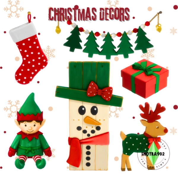 Mix Christmas Decors by simsfinds - The Sims 4 Custom Content