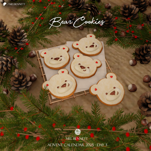 Mix Advent Calendar 2025 Day 3 Bear Cookies by melbennett - The Sims 4 Custom Content