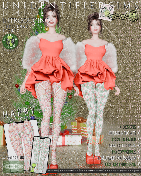 Mix Christmas Tights by unidentifiedsims - The Sims 4 Custom Content