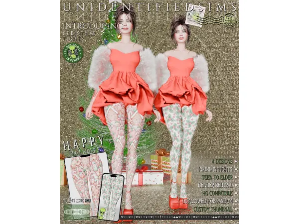 Mix Christmas Tights - The Sims 4 Custom Content