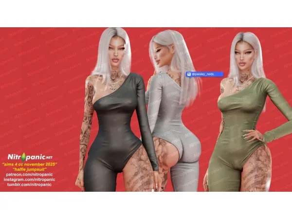Alpha Nitropanic_Halfie Jumpsuit - The Sims 4 custom content
