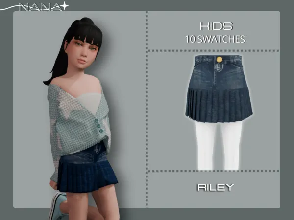 Maxis Match 7NANA (Riley) Jeans Skirt by 7nana - The Sims 4 Custom Content