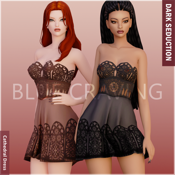 Alpha Blue Craving Cathedral Dress by bluecraving - The Sims 4 Custom Content
