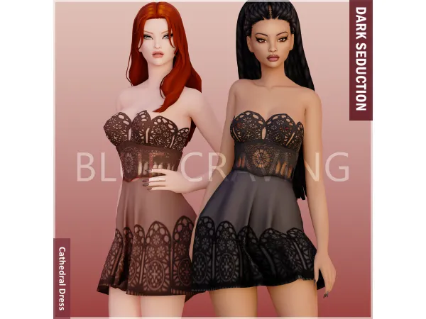 Alpha Blue Craving Cathedral Dress - The Sims 4 Custom Content