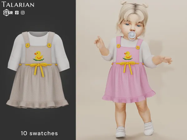 Mix Nora Knitted Pinafore Dress (Infant) by talarian - The Sims 4 Custom Content
