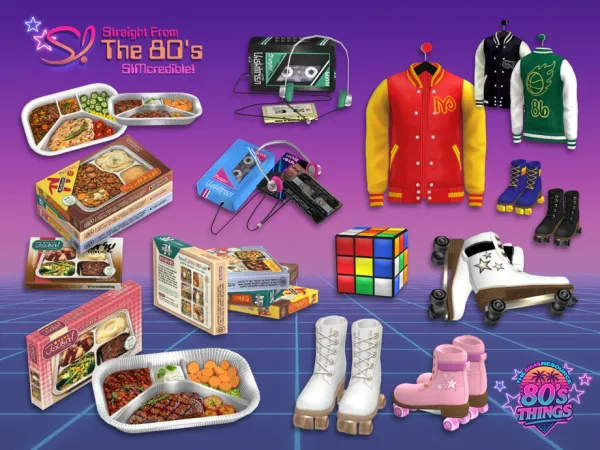 Mix Straight from the 80s by simcredible - The Sims 4 Custom Content