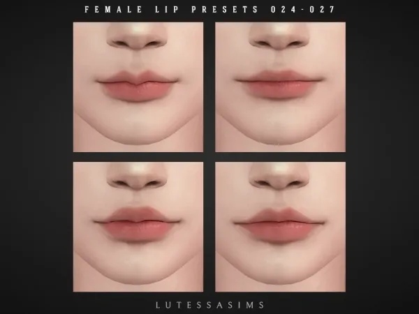 Mix Female lip presets 024 027 by Lutessasims - The Sims 4 Custom Content