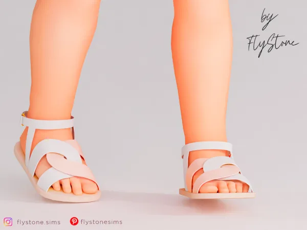 Maxis Match Toddler Two Tone Sandals With Interlaced Straps by thesimsresource - The Sims 4 Custom Content