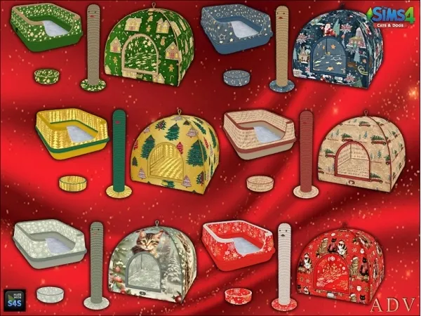 Maxis Match Cat accessories for Christmas - The Sims 4 custom content