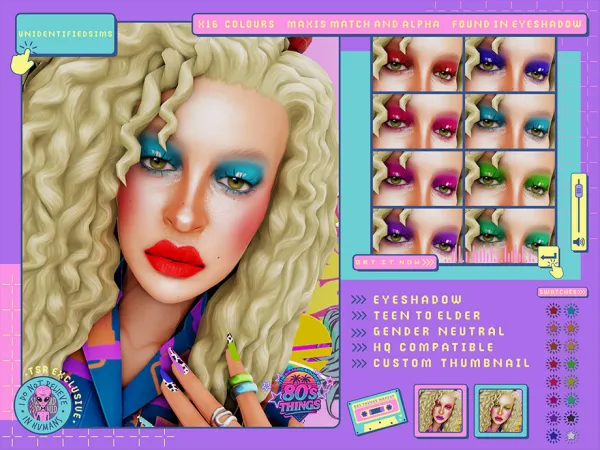 Mix 80s Things Eyeshadow - The Sims 4 Custom Content