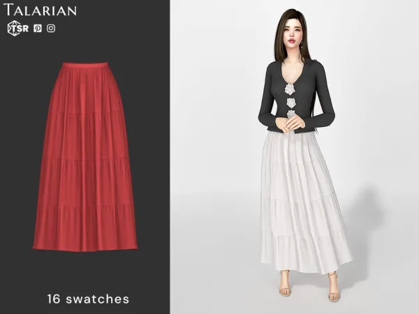 Frankie Long Tiered Skirt by talarian