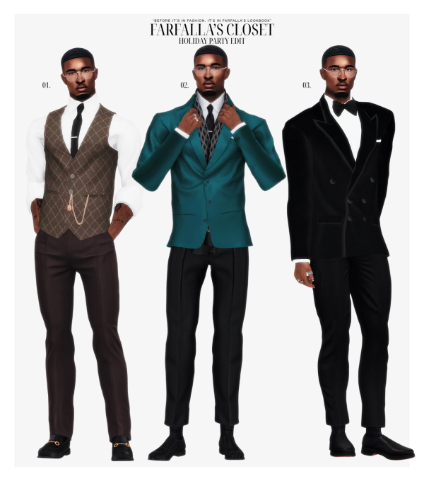 Alpha HOLIDAY PARTY MALE EDIT by simsfinds - The Sims 4 Custom Content
