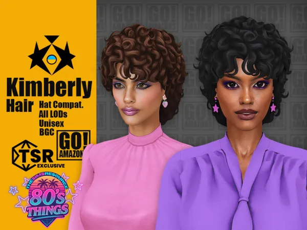 Maxis Match Kimberly Hair (80's Things) - The Sims 4 Custom Content