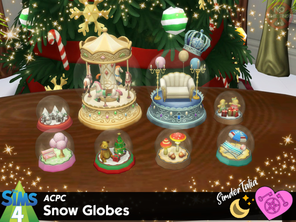 Maxis Match ACPC Snow Globes by simsfinds - The Sims 4 Custom Content