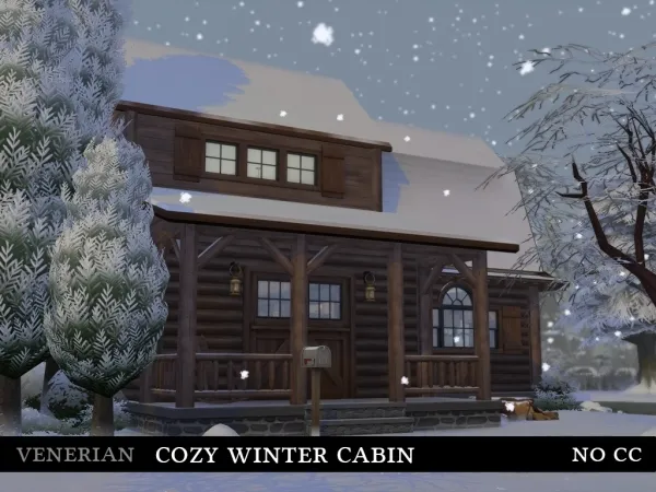 Maxis Match Cozy Winter Cabin (No ) by Venerian - The Sims 4 Custom Content