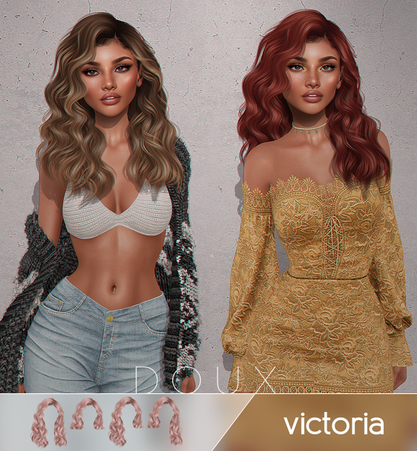 Alpha Doux Victoria Hair by douxhair - The Sims 4 Custom Content