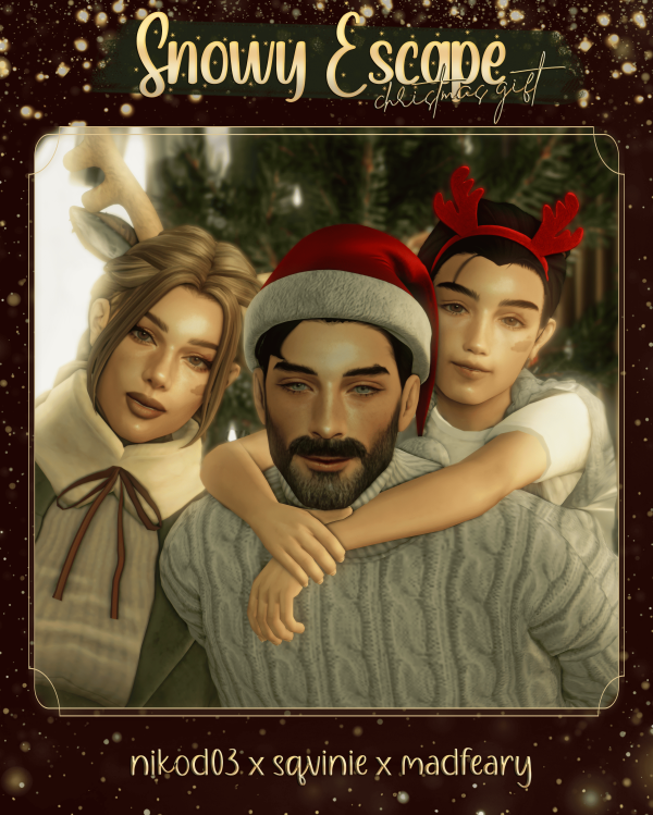 Mix nikod03 x sqvinie х madfeary snowy escape christmas gift by nikod03 - The Sims 4 Custom Content