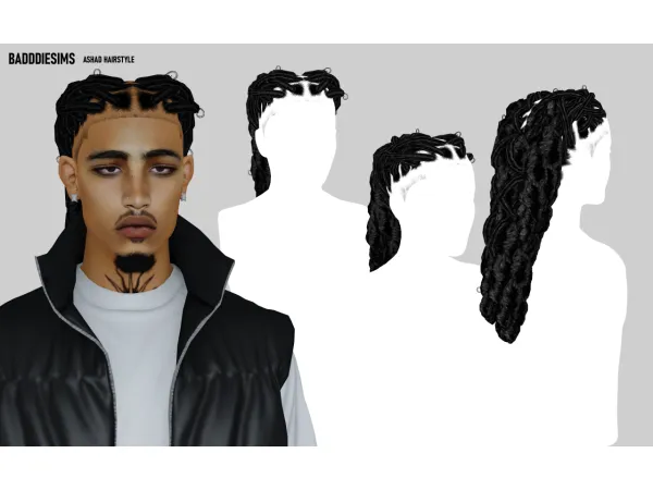 Alpha BADDDIESIMS ASHAD HAIRSTYLE by simsfinds - The Sims 4 Custom Content