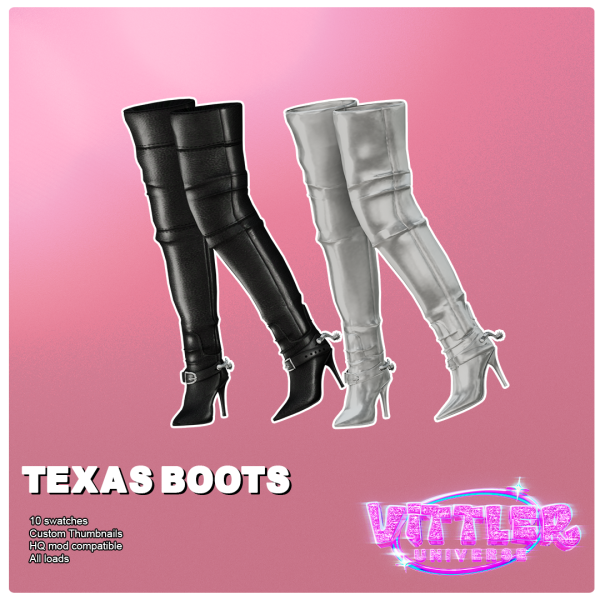 Alpha Texas Tight High Boots by simsfinds - The Sims 4 Custom Content