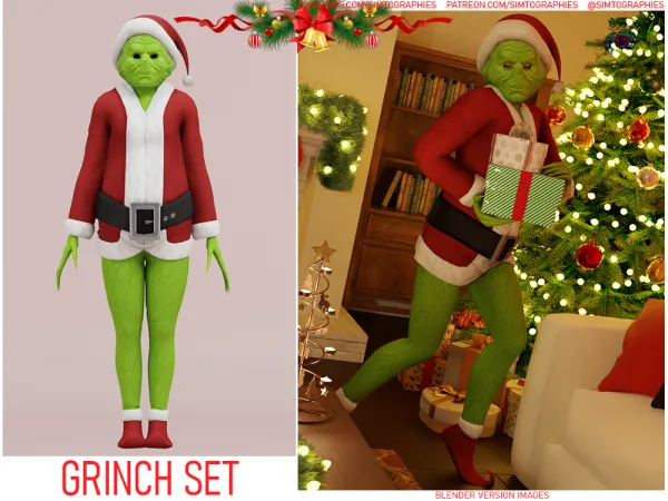 Alpha Grinch Set - The Sims 4 Custom Content