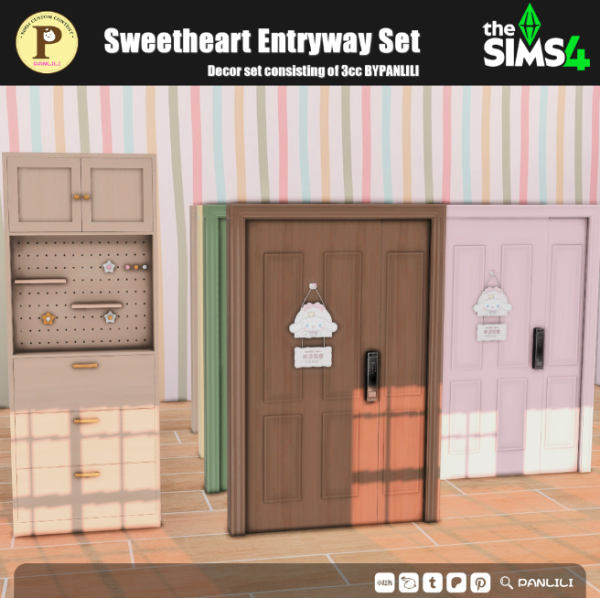 Maxis Match Sweetheart Entryway Set by simsfinds - The Sims 4 Custom Content