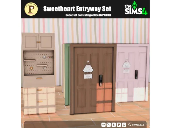 Maxis Match Sweetheart Entryway Set by PANLILI - The Sims 4 Custom Content
