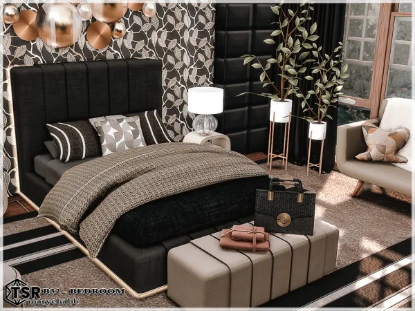 Mix B32 Bedroom by marychabb - The Sims 4 Custom Content