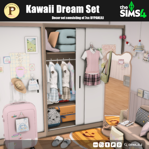 Mix Kawaii Dream Set by simsfinds - The Sims 4 Custom Content