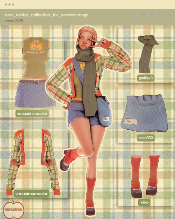 Mix winter lookbook 9 by simsfinds - The Sims 4 Custom Content