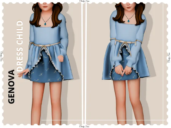 Alpha Genova Dress Child - The Sims 4 Custom Content