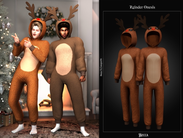 Alpha Becca Reinder onesie by beccaxcouquetts - The Sims 4 Custom Content
