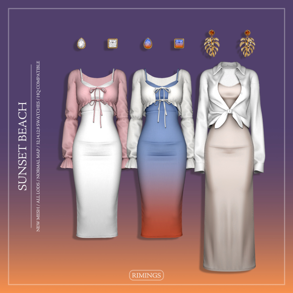 Alpha [RIMINGS] SUNSET BEACH by simsfinds - The Sims 4 Custom Content