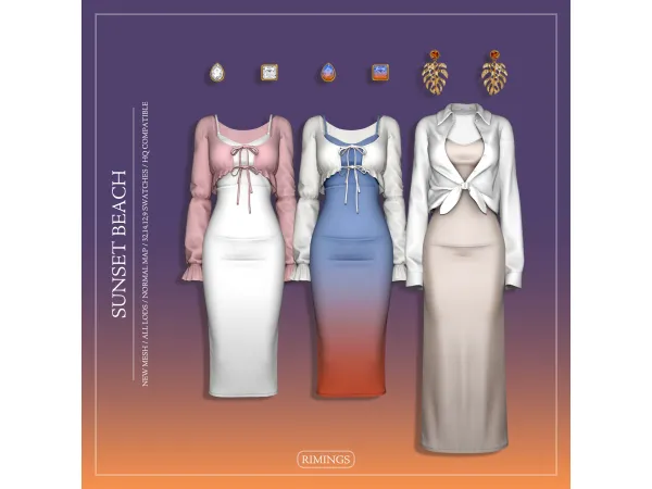 Alpha [RIMINGS] SUNSET BEACH - The Sims 4 Custom Content