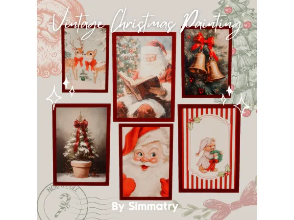 vintage christmas painting - simmatry
