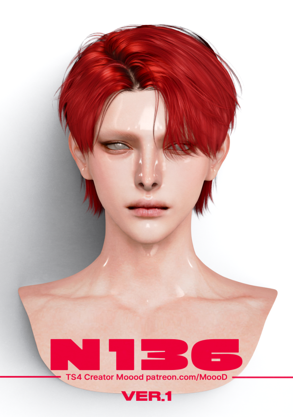 Alpha [SIMS4TS4] MoooD Hair N136 VER1 by simsfinds - The Sims 4 Custom Content