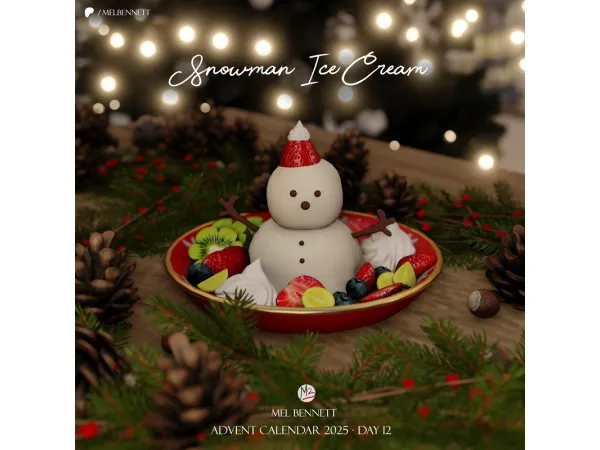 Mix Advent Calendar 2025 Day 11 Snowman Ice Cream - The Sims 4 Custom Content