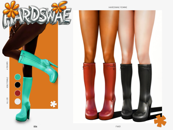 Alpha [H∀RDSWAE] FW2011 LV Fetish Rubber Boots by simsfinds - The Sims 4 custom content