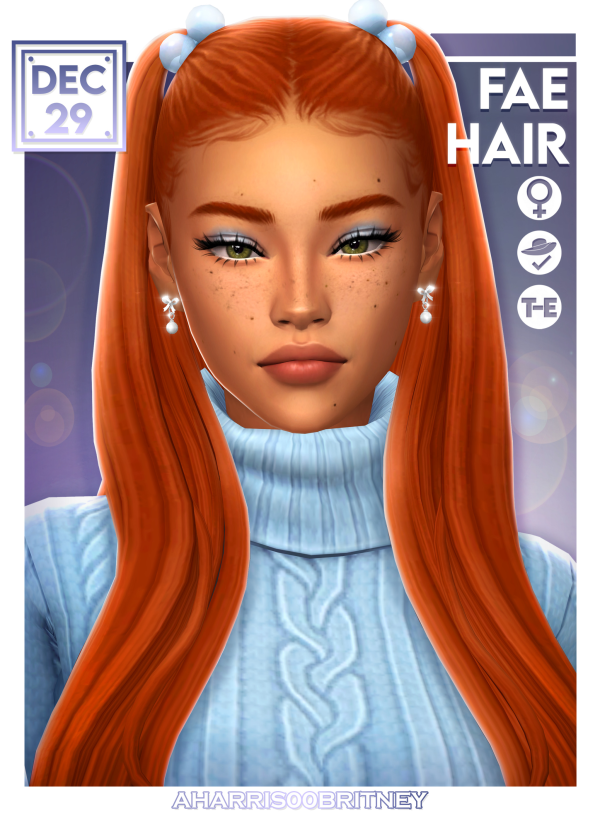 Maxis Match Fae Hair Pigtails by simsfinds - The Sims 4 Custom Content