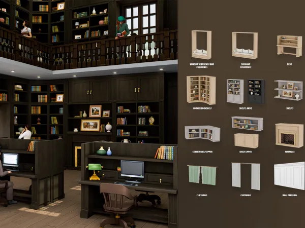 Alpha The Library by modcollective - The Sims 4 Custom Content