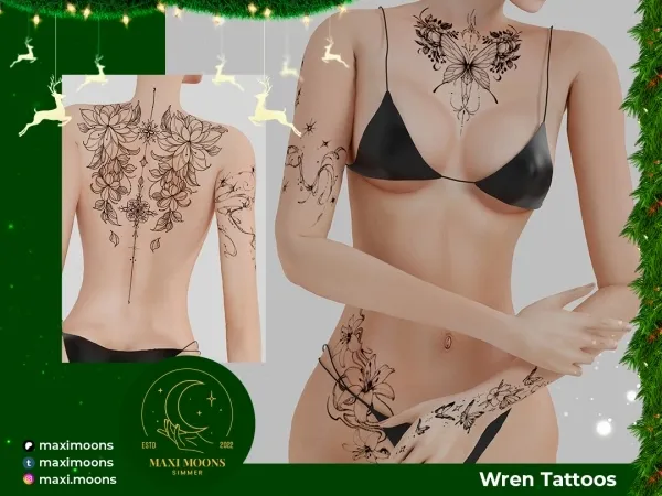 Mix Wren Tattoos - The Sims 4 Custom Content