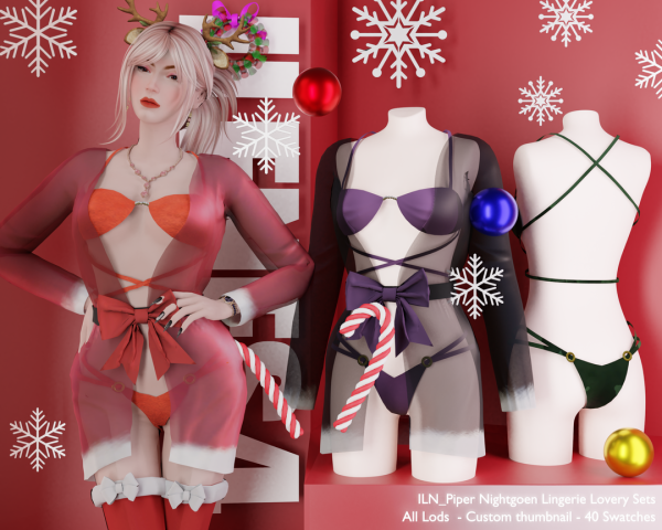 Alpha ILN Piper Nightgown by ilenes4 - The Sims 4 Custom Content