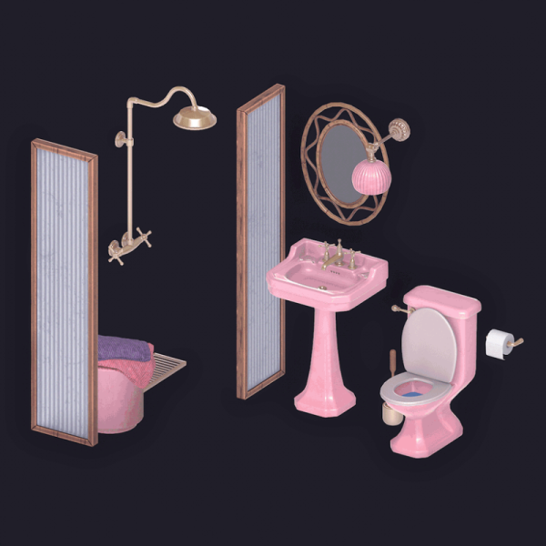 Mix Roseblush Bathroom by arwenkaboom - The Sims 4 Custom Content