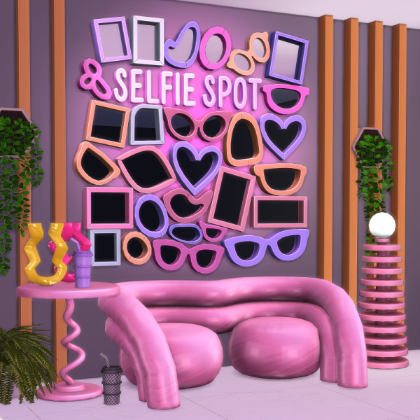 Mix Poppy Selfie Spot Set by arwenkaboom - The Sims 4 Custom Content