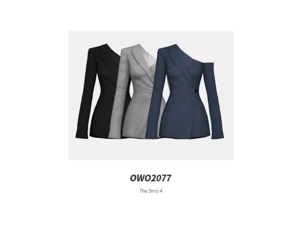 OWO2077 One Shoulder Blazer Mini Dress