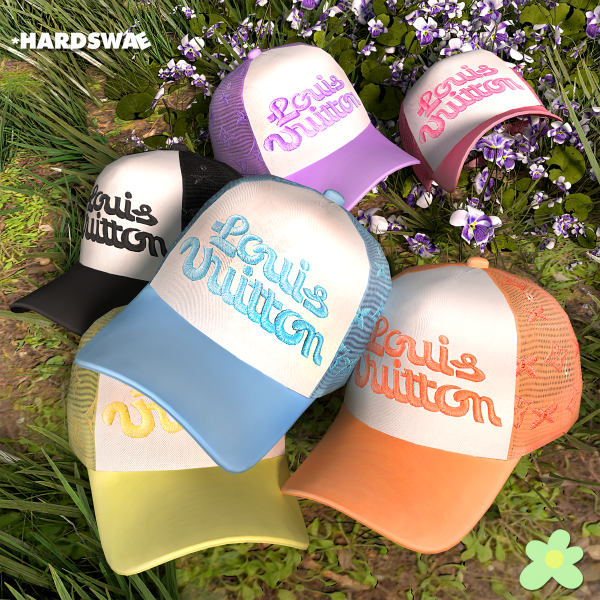 Alpha Alex LV Trucker Cap [HARDSWAE] by simsfinds - The Sims 4 Custom Content