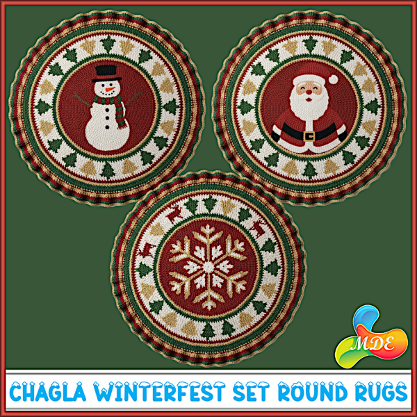 Mix Chagla Winterfest Set Round Rugs by mde - The Sims 4 Custom Content